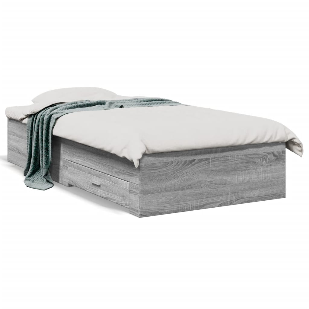 Okvir za krevet s ladicama boja hrasta 90x200 cm
