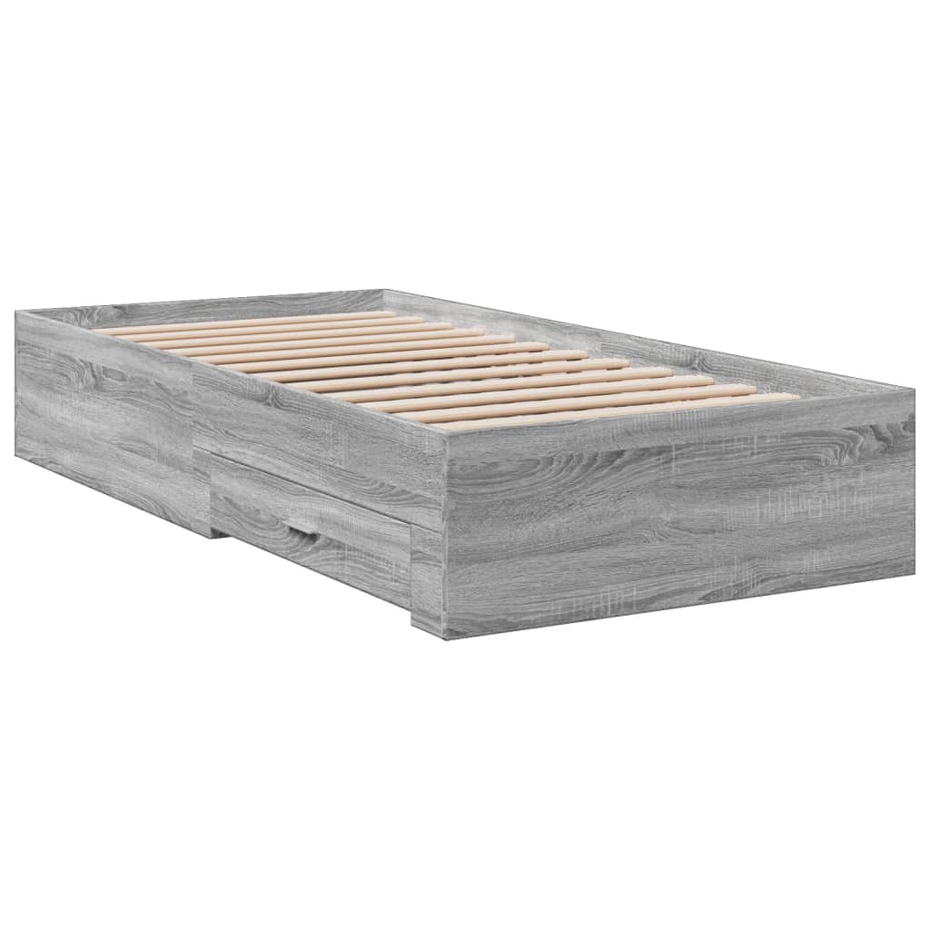 Okvir za krevet s ladicama boja hrasta 90x200 cm