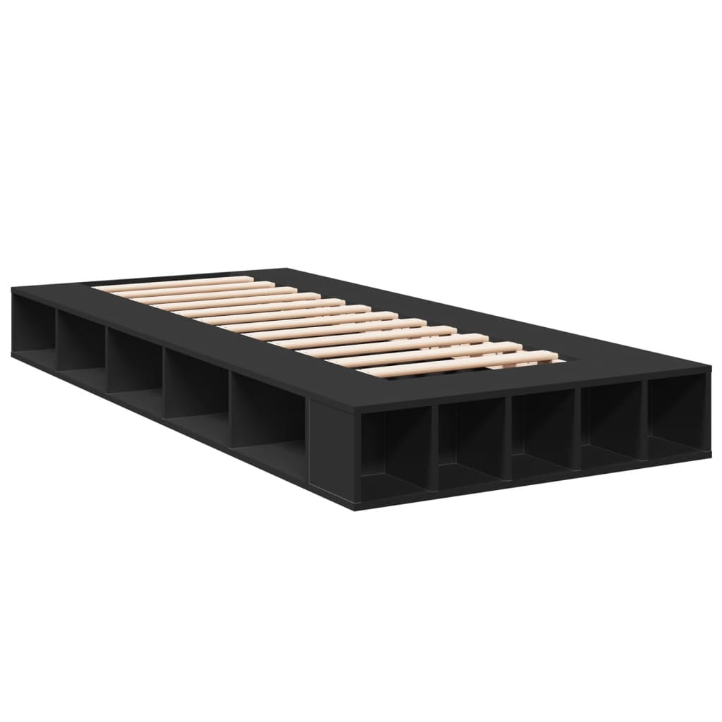 Okvir za krevet crni 100x200 cm konstruirano drvo