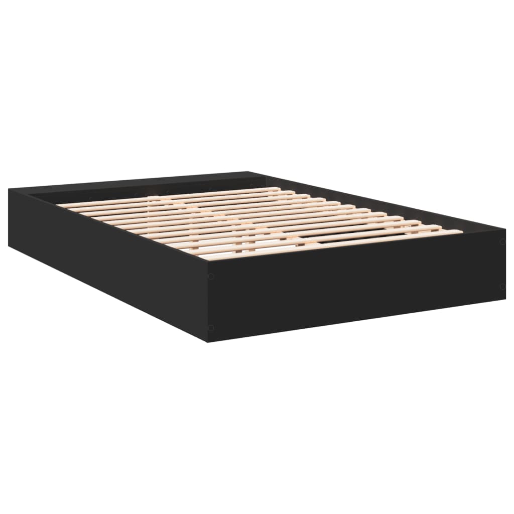 Okvir za krevet crni 150x200 cm konstruirano drvo