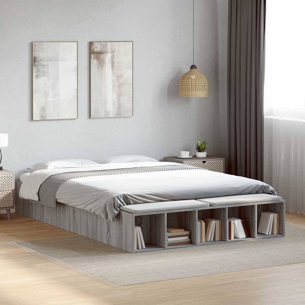 Okvir za krevet boja hrasta 150x200 cm od konstruiranog drva