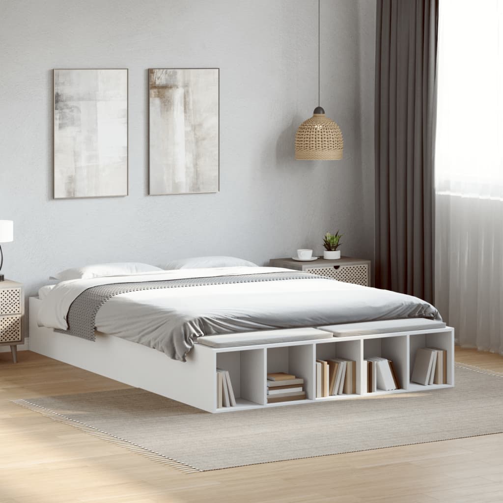 Okvir za krevet bijeli 135x190 cm konstruirano drvo