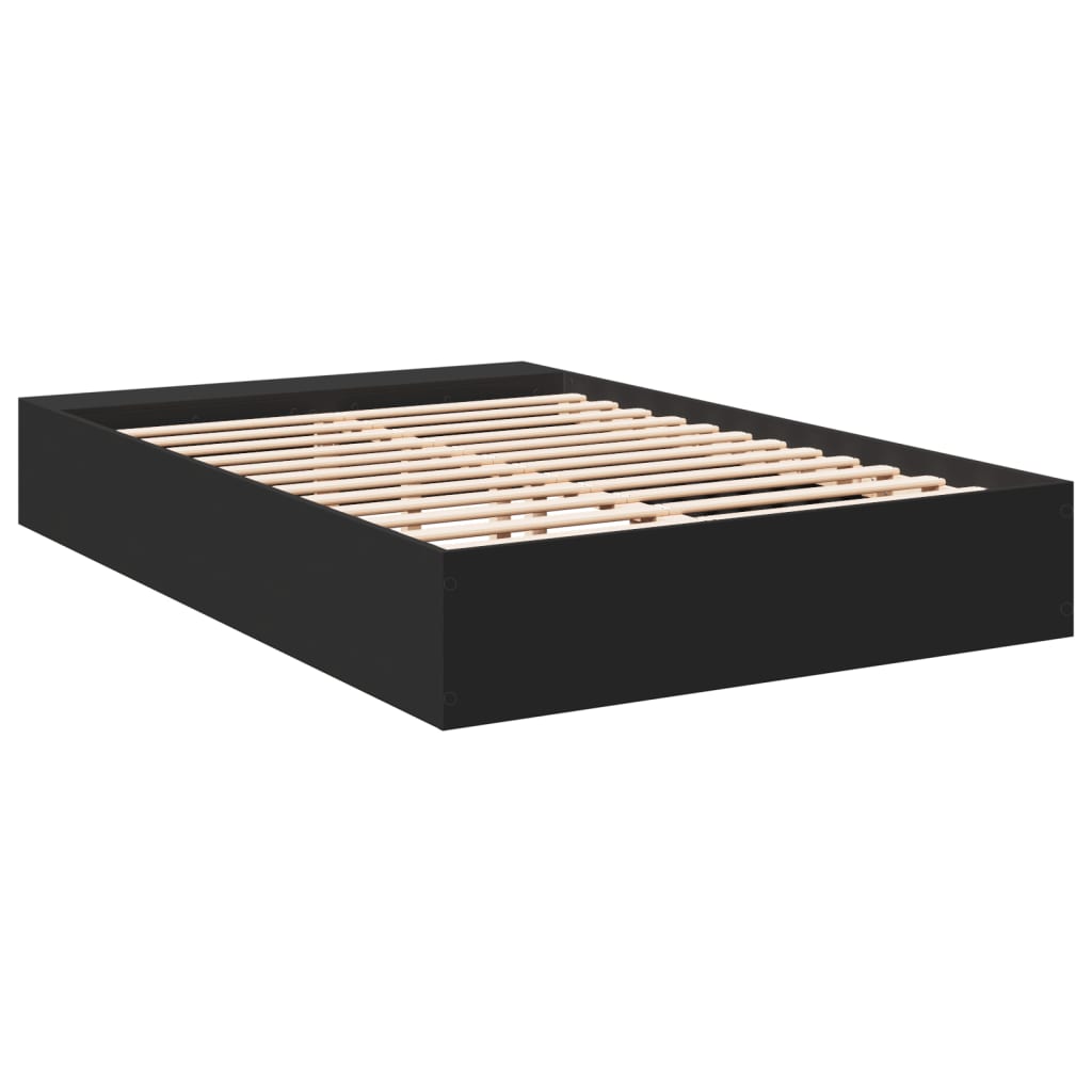 Okvir za krevet crni 135x190 cmkonstruirano drvo