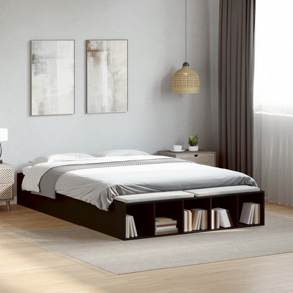 Okvir za krevet crni 120x190 cm konstruirano drvo