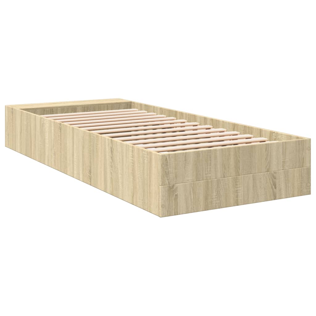 Okvir za krevet boja hrasta 100x200 cm od konstruiranog drva