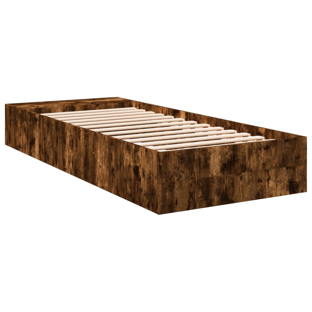 Okvir za krevet boja hrasta 90 x 200 cm konstruirano drvo