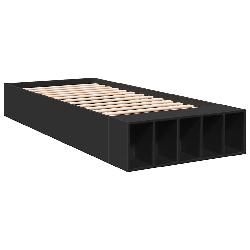 Okvir za krevet crni 90 x 190 cm od konstruiranog drva