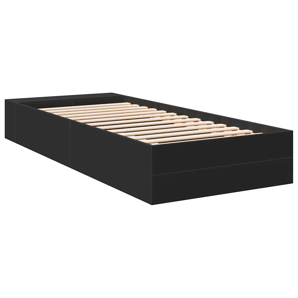 Okvir za krevet crni 90 x 190 cm od konstruiranog drva