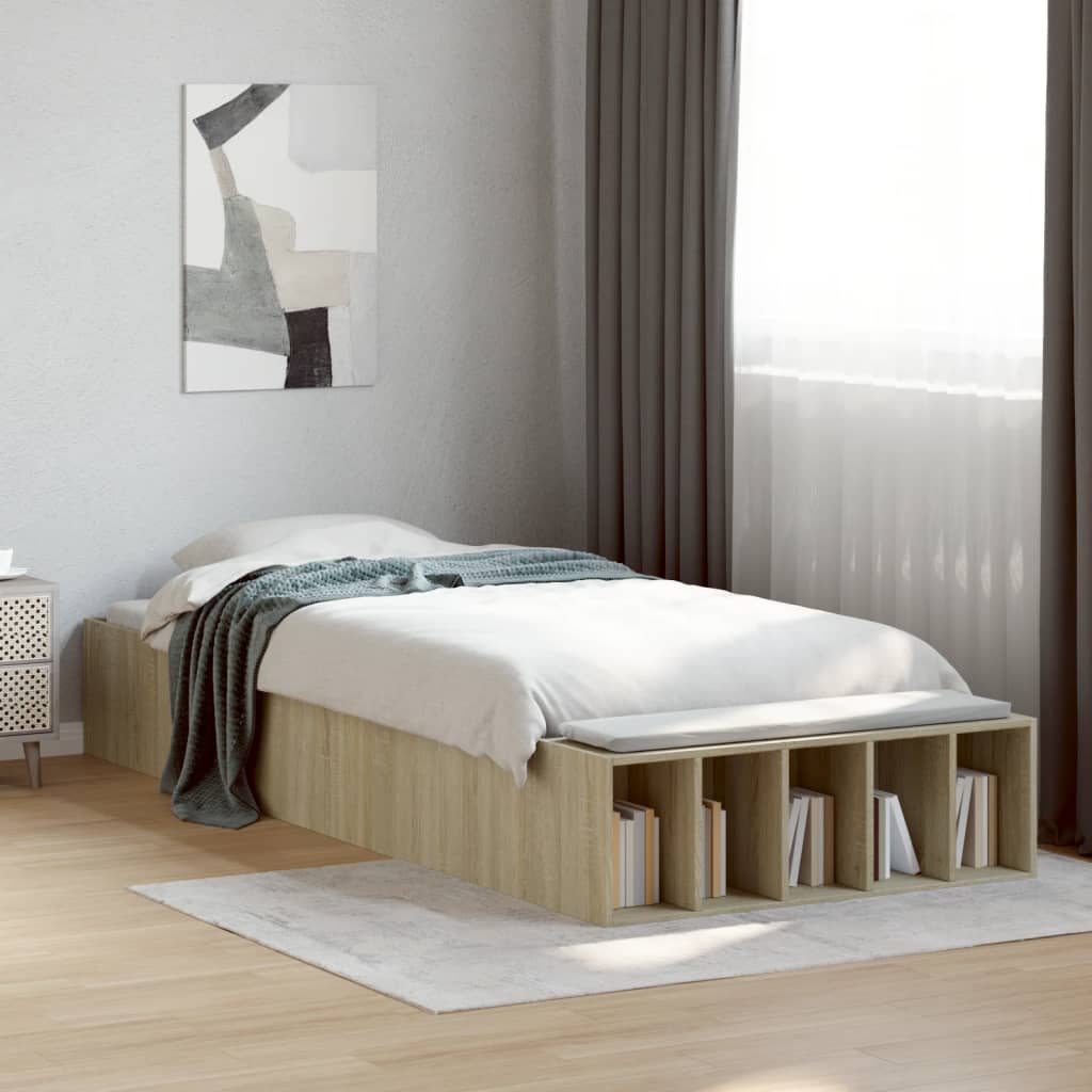 Okvir za krevet boja hrasta 75x190 cm od konstruiranog drva