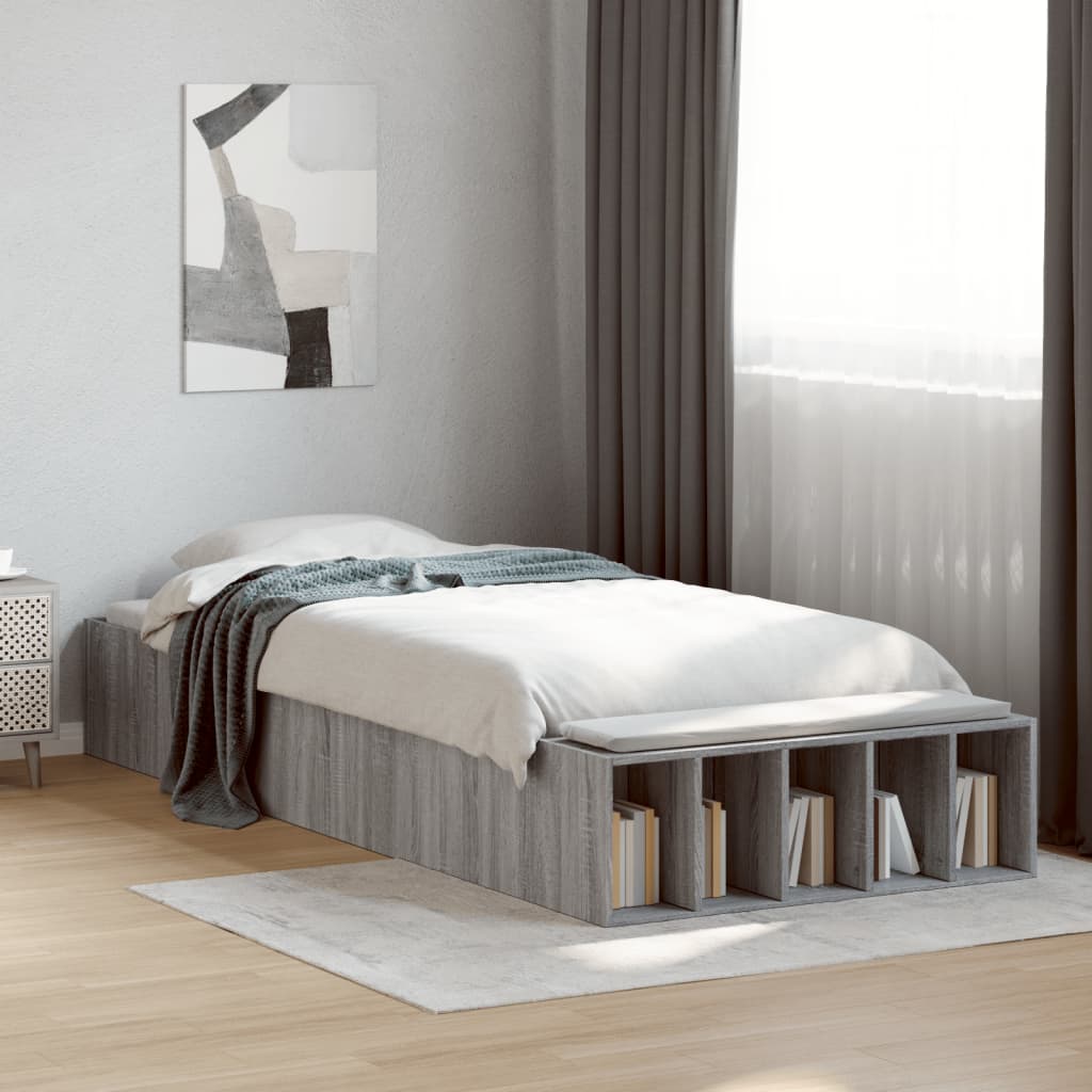 Okvir za krevet boja hrasta 75 x 190 cm od konstruiranog drva