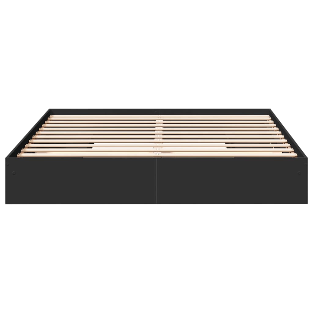 Okvir za krevet s ladicama crni 200x200 cm konstruirano drvo