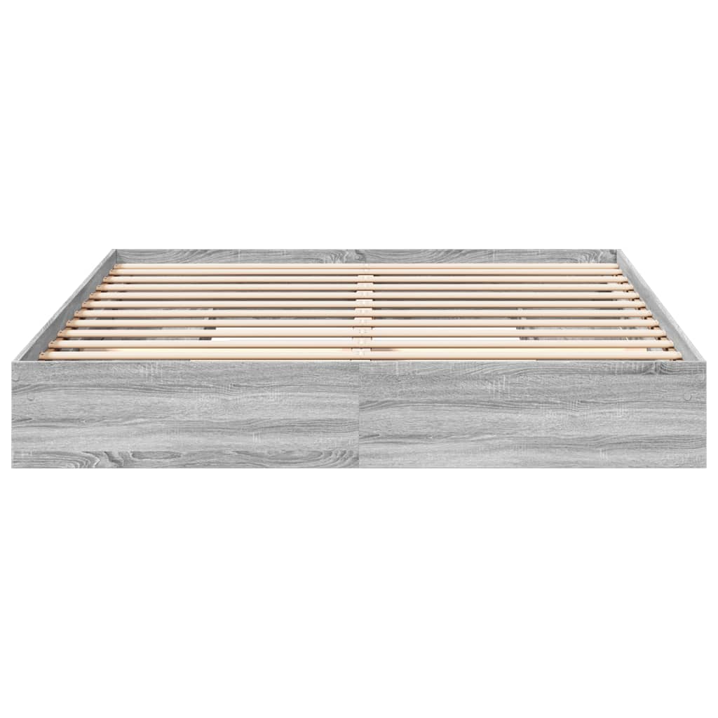 Okvir za krevet s ladicama boja hrasta 200x200 cm drveni