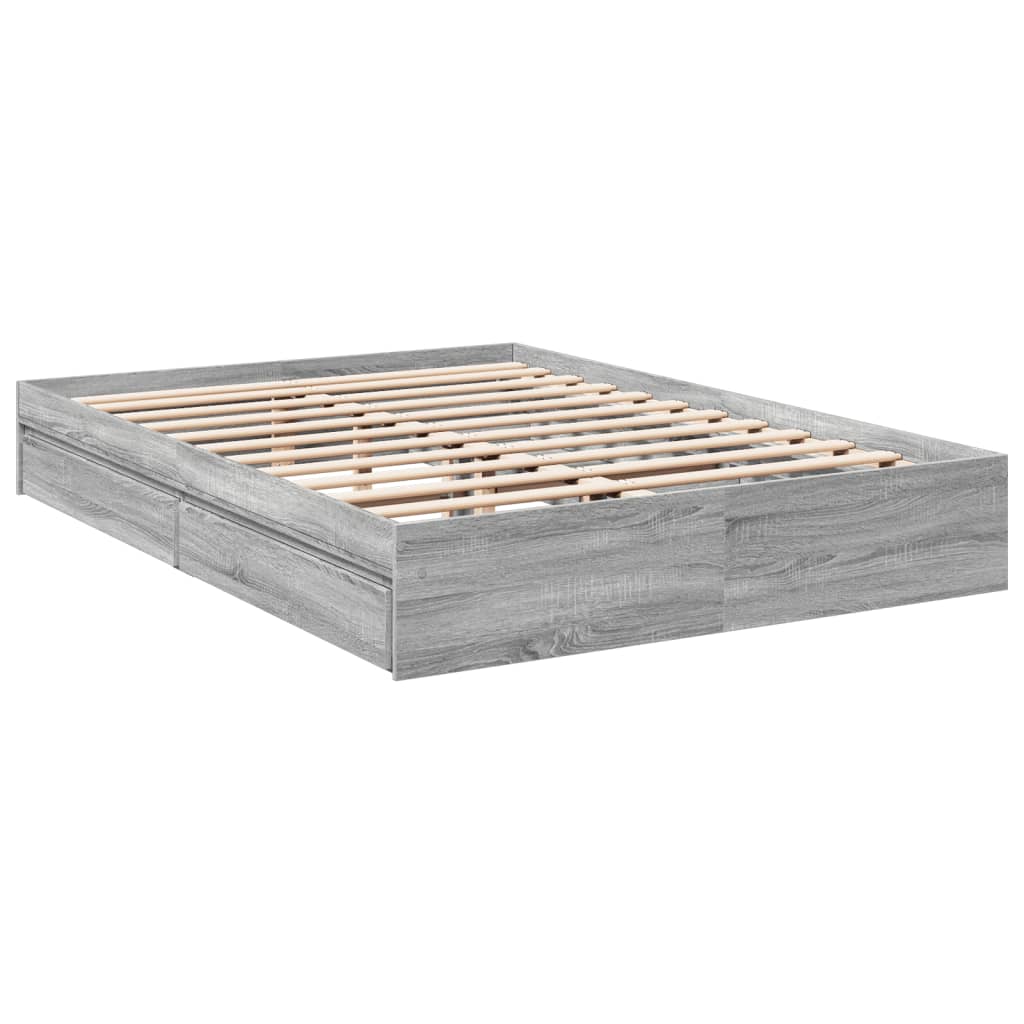 Okvir za krevet s ladicama boja hrasta 150x200 cm drveni