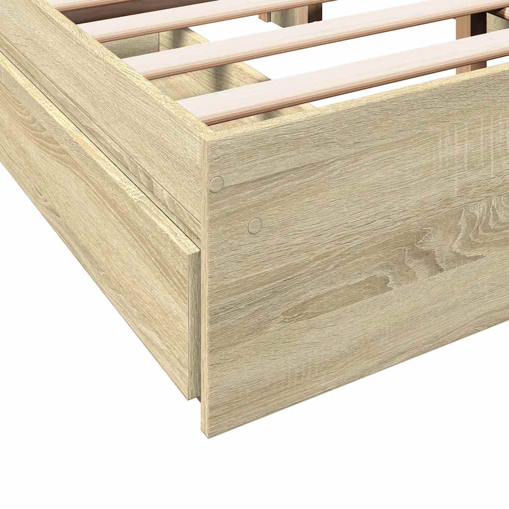 Okvir za krevet s ladicama boja hrasta 120x200 cm drveni