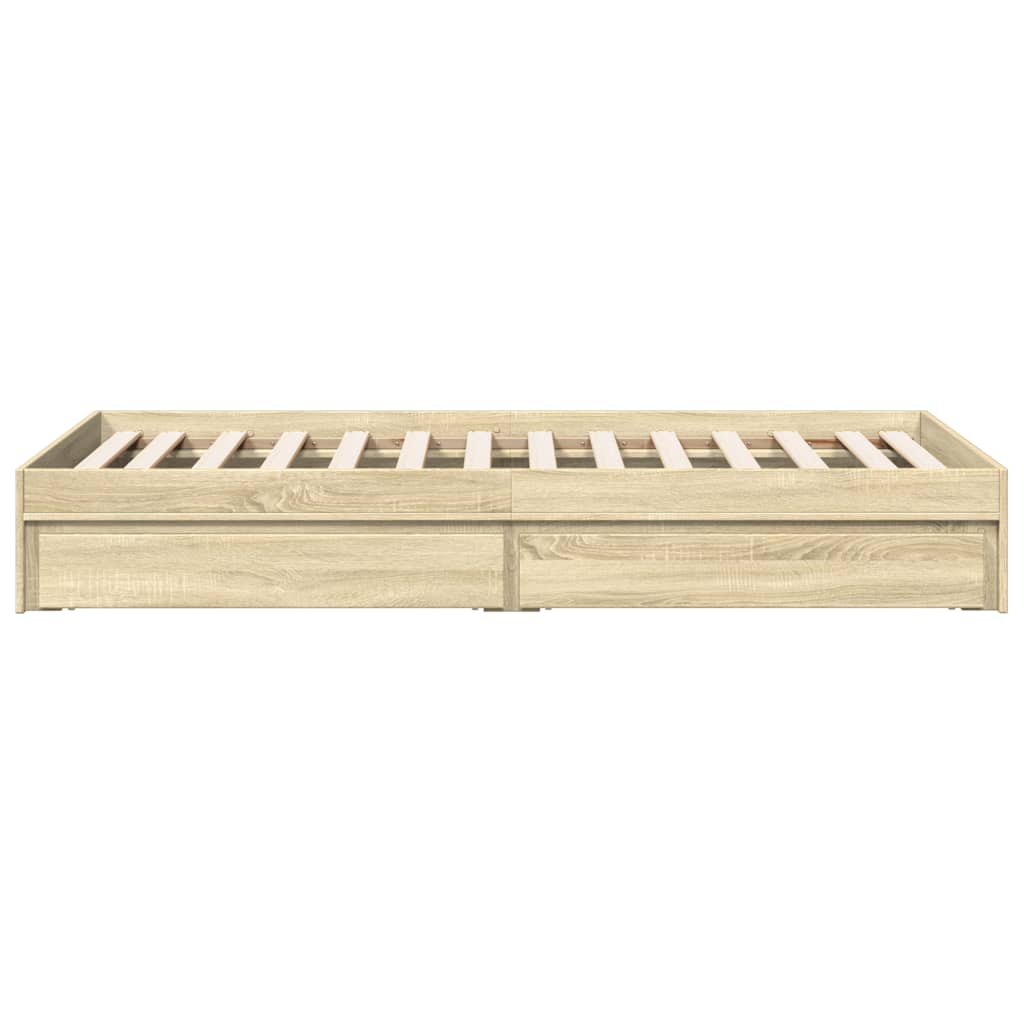 Okvir za krevet s ladicama boja hrasta 90x200 cm