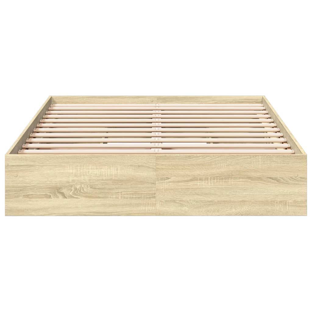 Okvir za krevet s ladicama boja hrasta 135x190 cm drveni