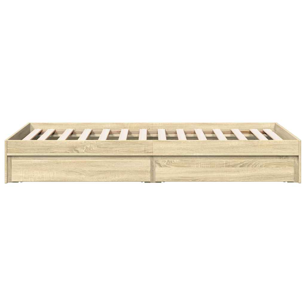Okvir kreveta s ladicama boja hrasta sonome 75x190 cm drveni