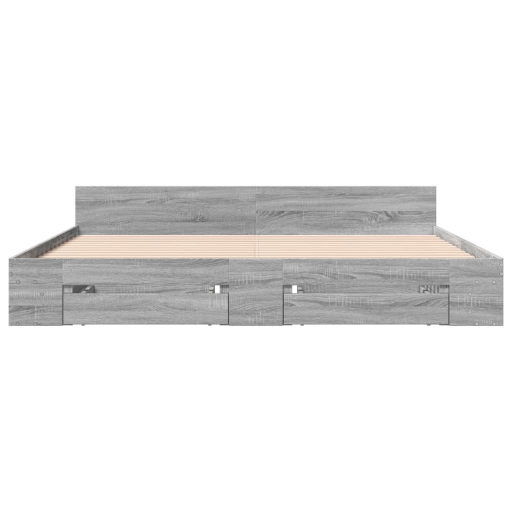 Okvir za krevet s ladicama boja hrasta 180x200 cm