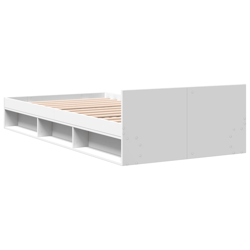 Okvir za krevet s ladicom bijeli 100x200 cm konstruirano drvo