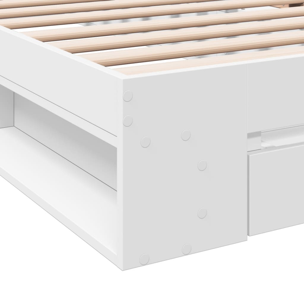 Okvir za krevet s ladicom bijeli 100x200 cm konstruirano drvo