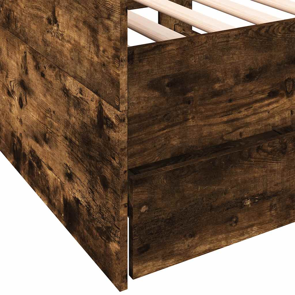 Dnevni krevet s ladicama bez madraca boja hrasta 100x200 cm