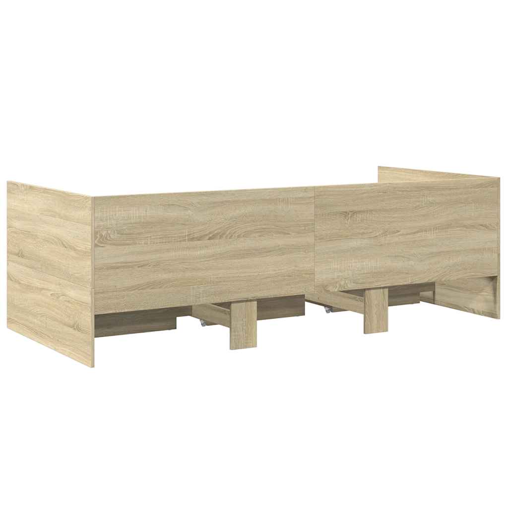 Dnevni krevet s ladicama bez madraca boja hrasta 75x190 cm