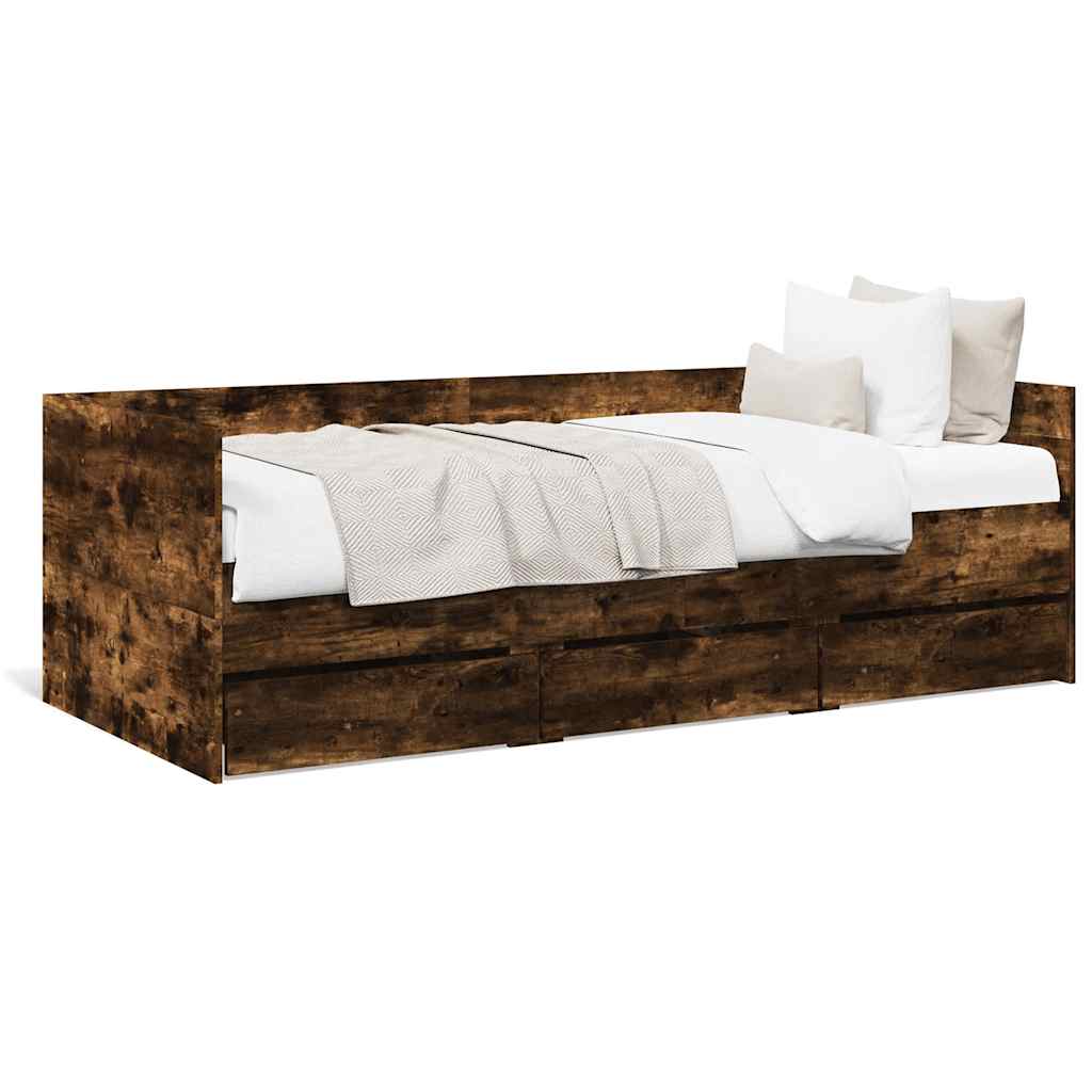Dnevni krevet s ladicama bez madraca boja hrasta 75x190 cm