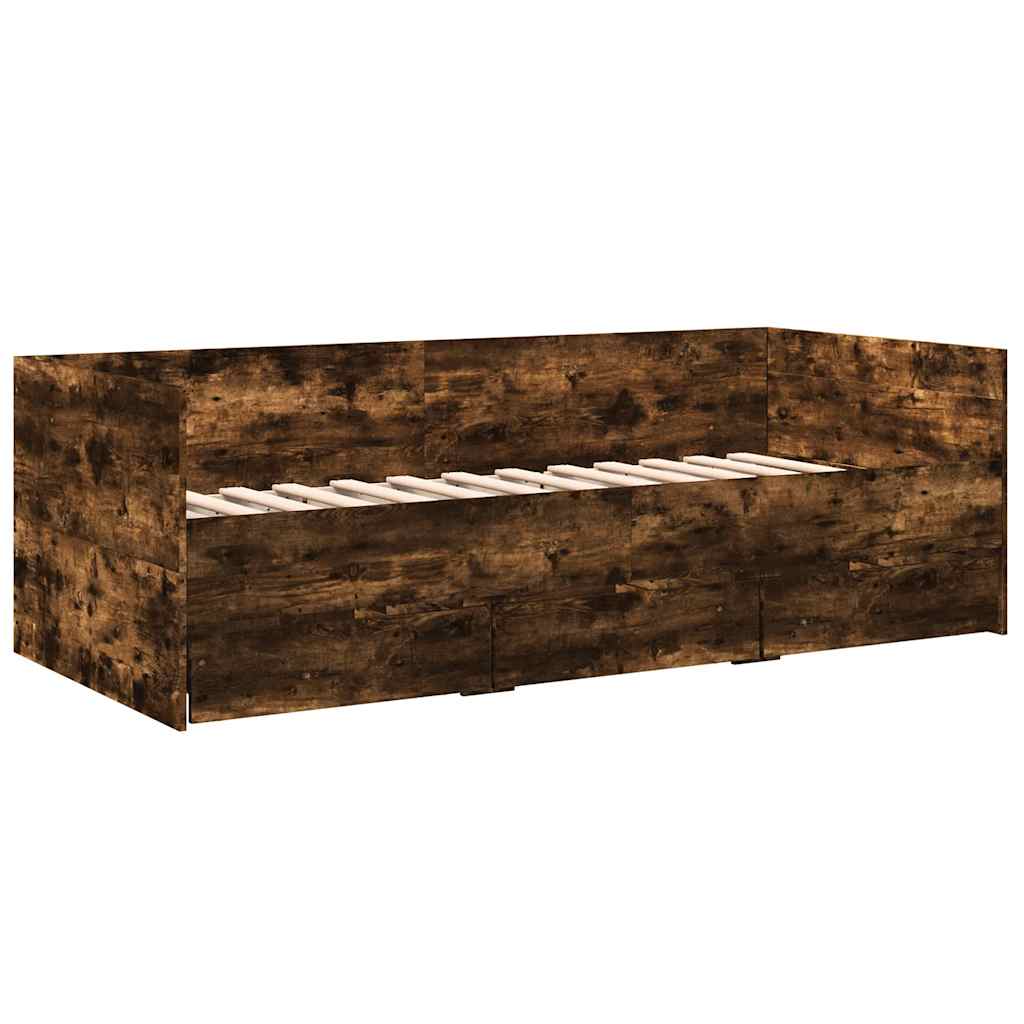 Dnevni krevet s ladicama bez madraca boja hrasta 75x190 cm