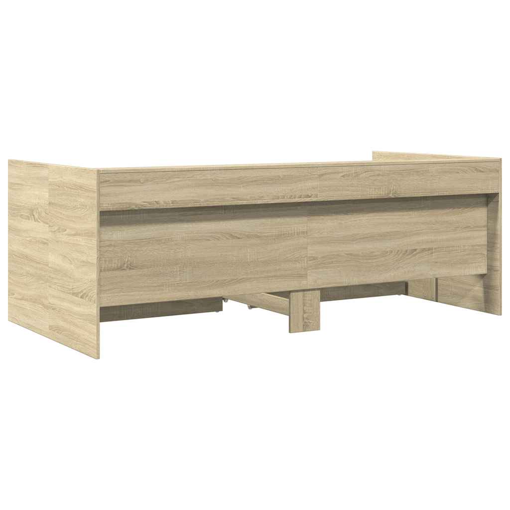 Dnevni krevet s ladicama bez madraca boja hrasta 90x190 cm