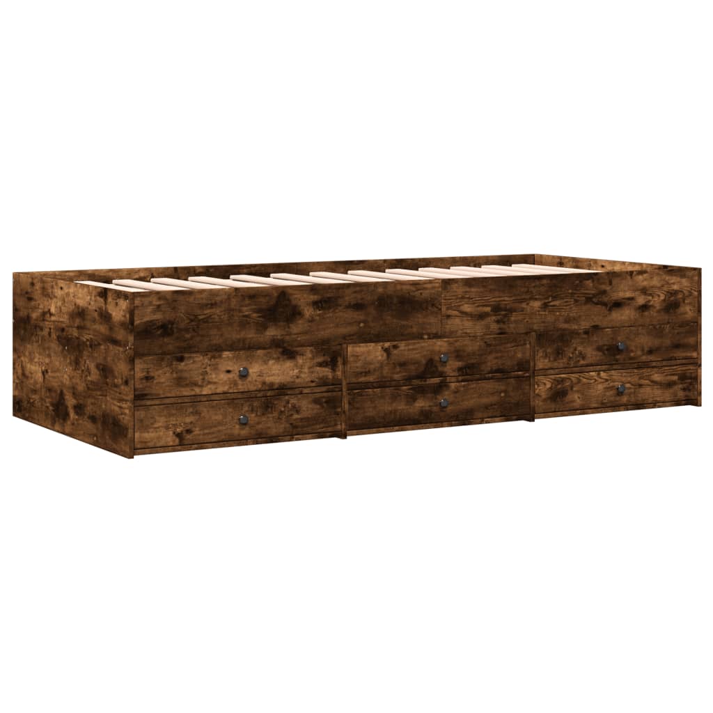 Dnevni krevet s ladicama bez madraca boja hrasta 75x190 cm