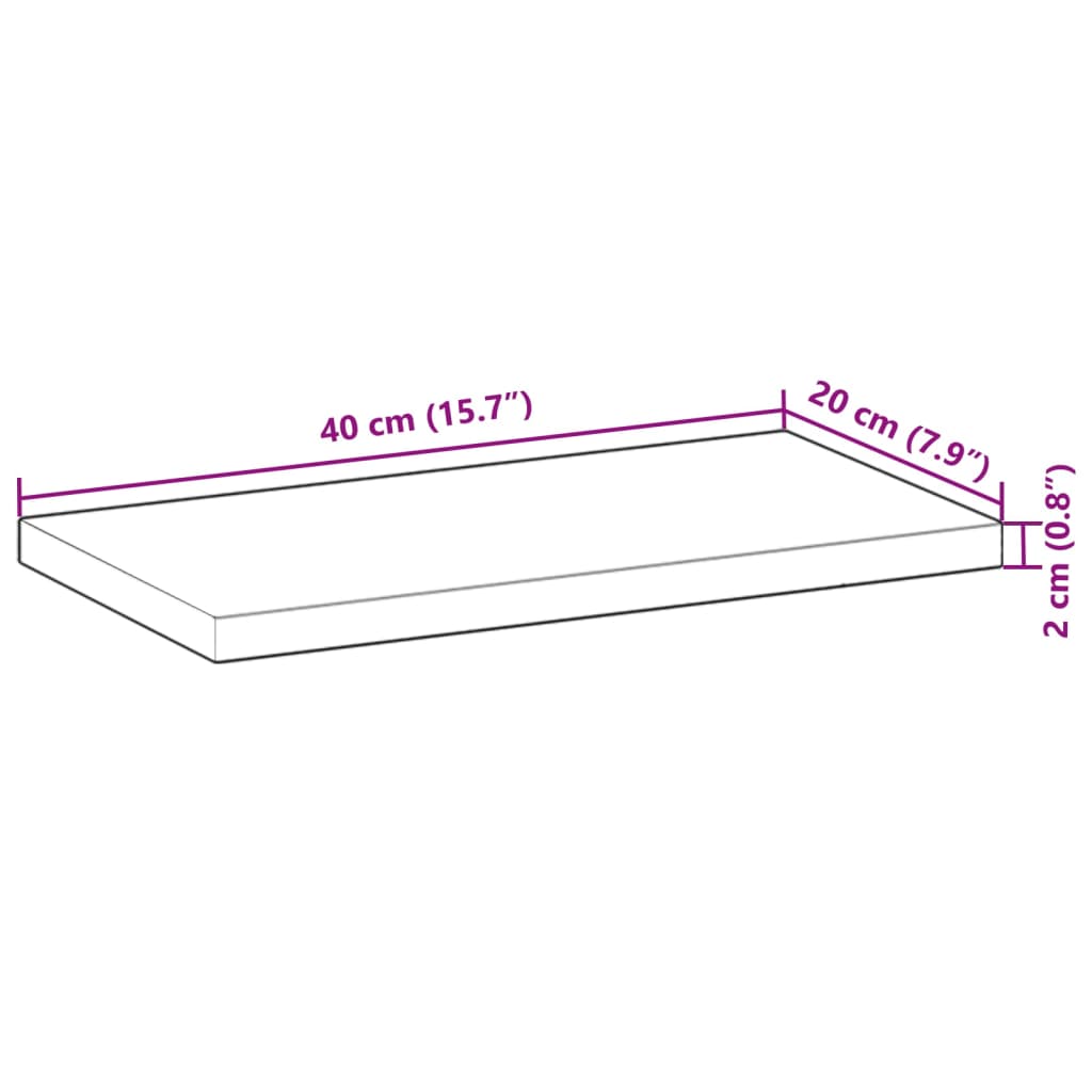 Plutajuća polica 40x20x2 cm Neobrađeno puno drvo akacije