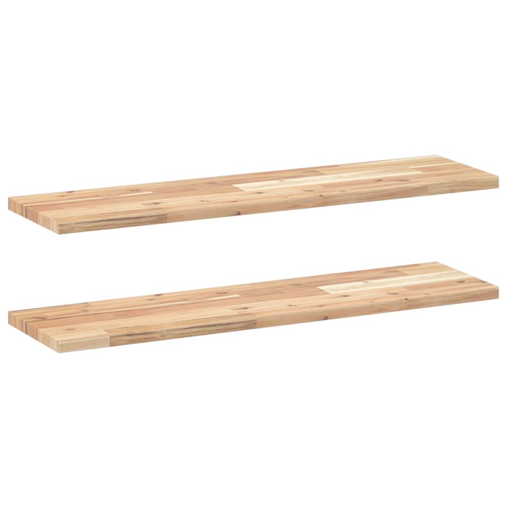 Plutajuće police 2 kom 100x20x2 cm Neobrađeno puno drvo akacije