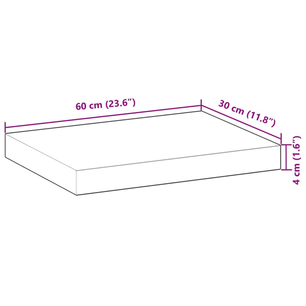 Plutajuće police 3 kom 60x30x4 cm Masivno drvo akacije s uljnim premazom