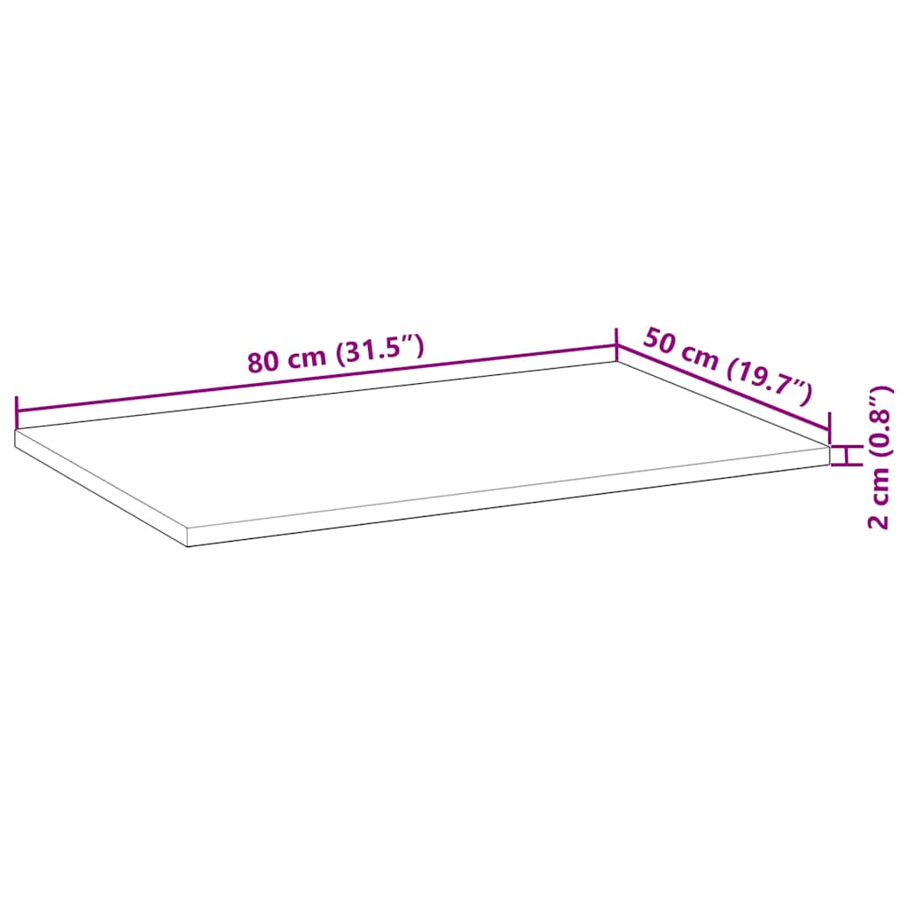 Ploča za umivaonik s uljnim premazom 80x50x2 cm drvo bagrema