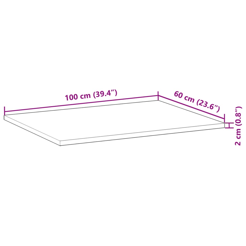 Ploča za umivaonik s uljnim premazom 100x60x2 cm drvo bagrema