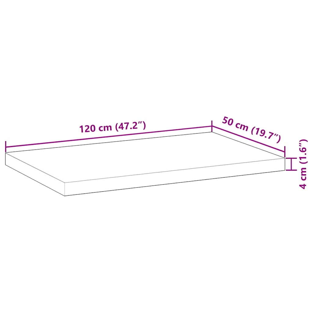 Ploča za umivaonik s uljnim premazom 120x50x4 cm drvo bagrema