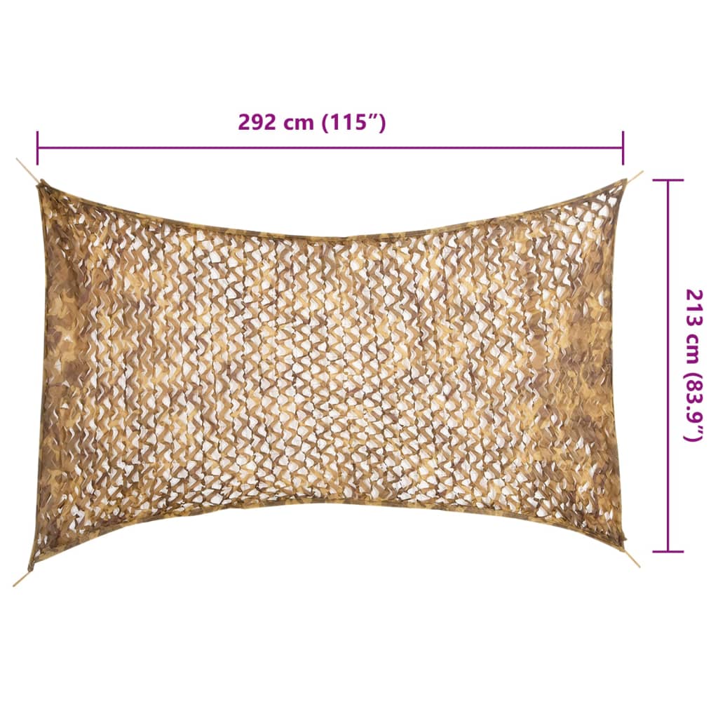 Kamuflažna mreža s torbom za pohranu 292 x 213 cm Pješčana