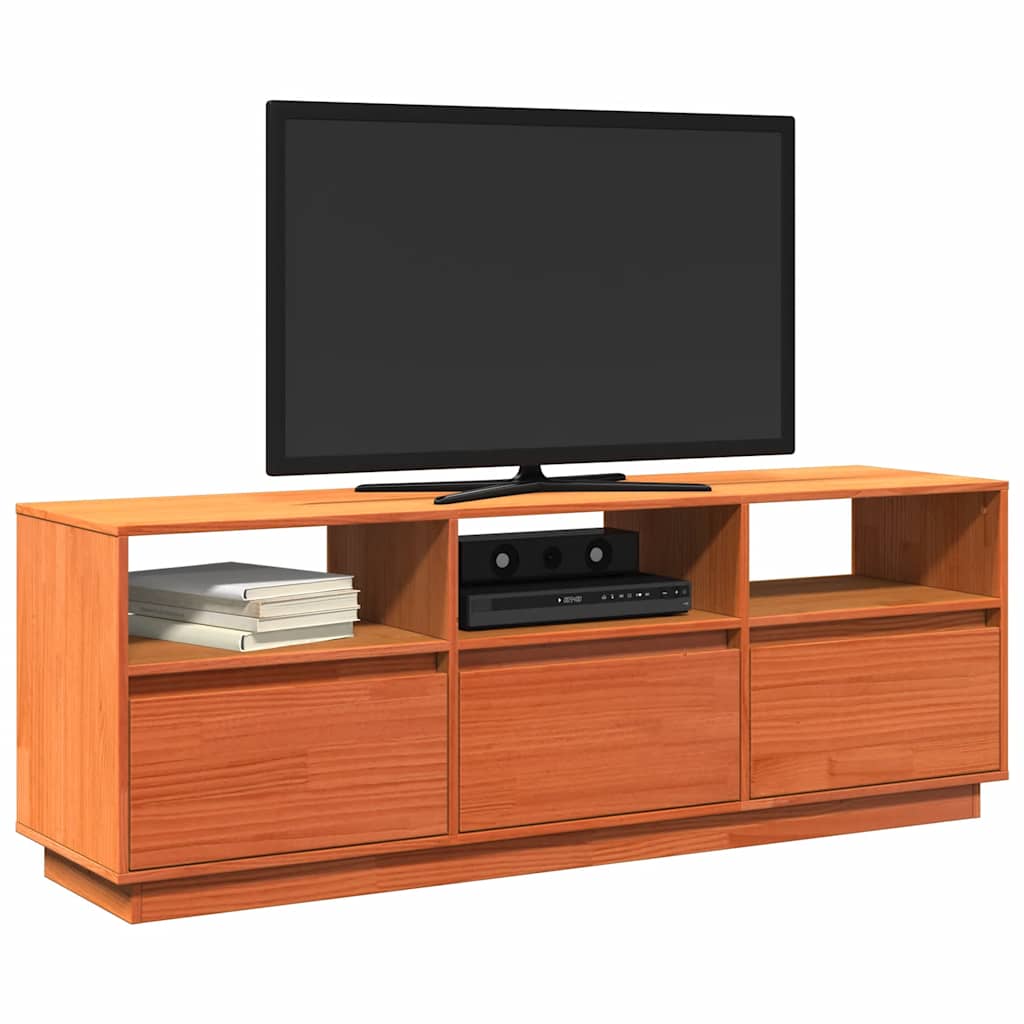TV ormarić voštano smeđi 140 x 37 x 50 cm od masivne borovine