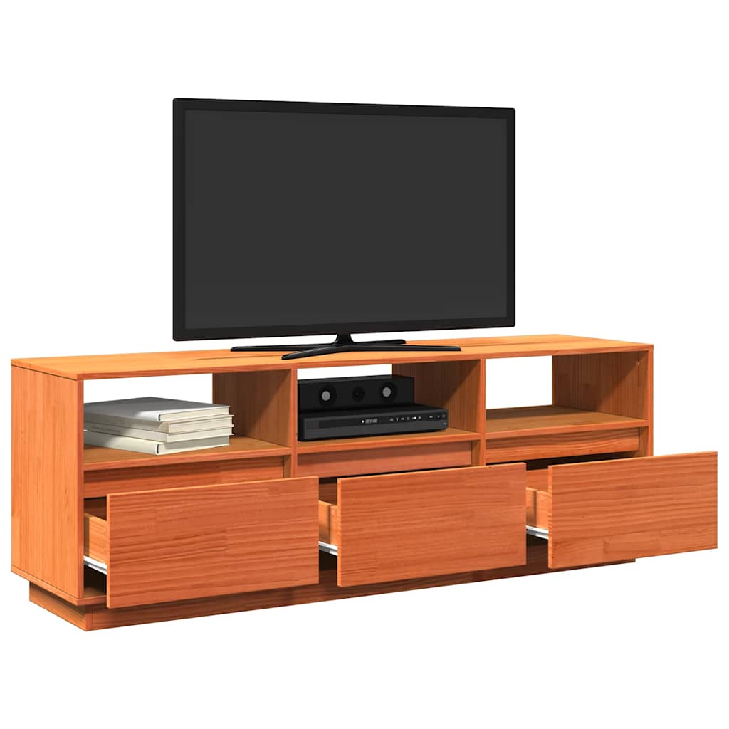 TV ormarić voštano smeđi 140 x 37 x 50 cm od masivne borovine