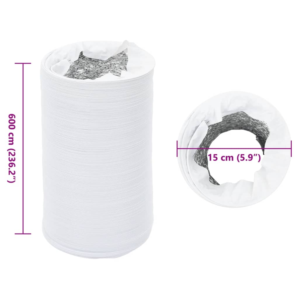 Ventilacijski kanal od aluminija i PVC-a 6 m Ø 15 cm