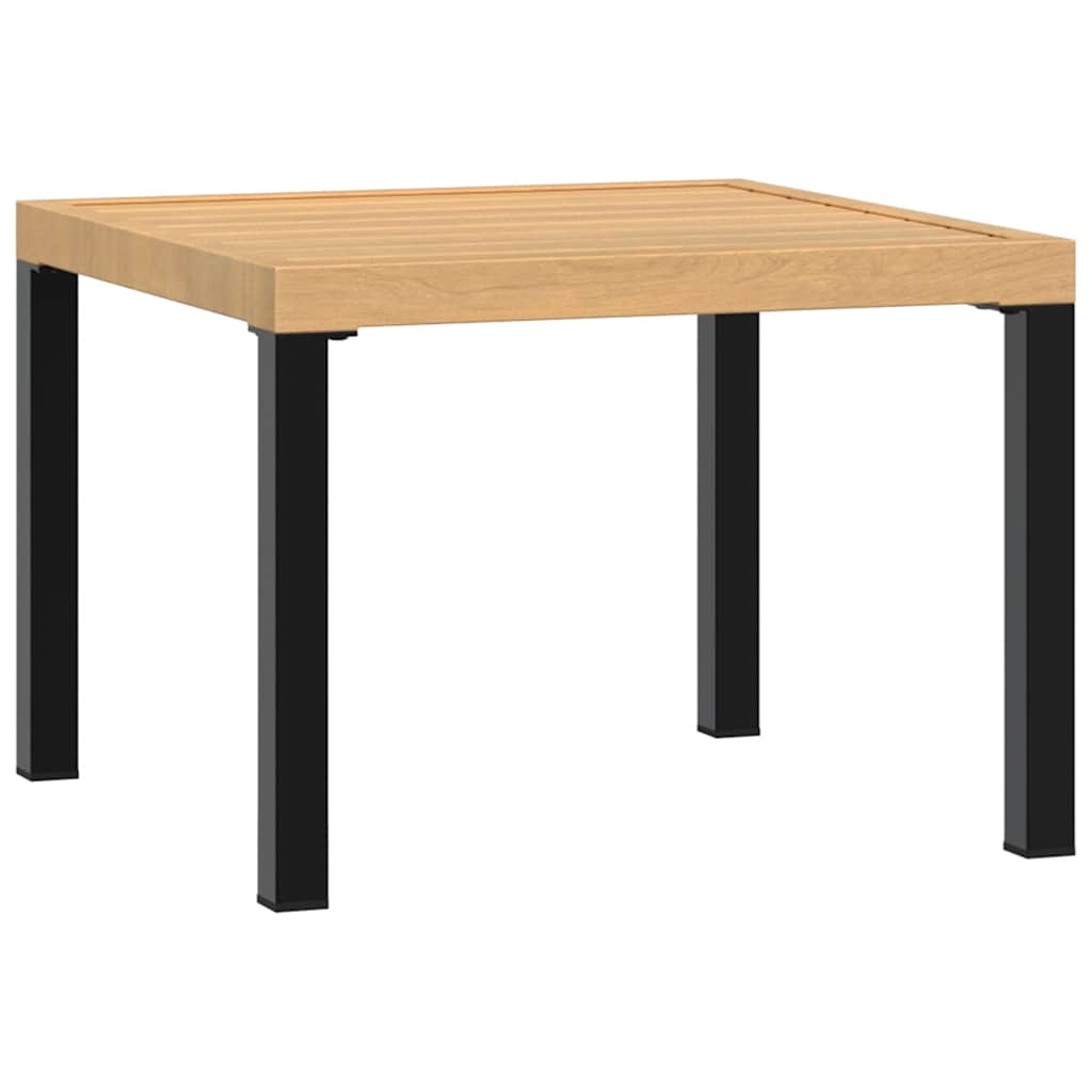Vrtni stolić za kavu crni 55x55x39,5 cm čelik obložen prahom