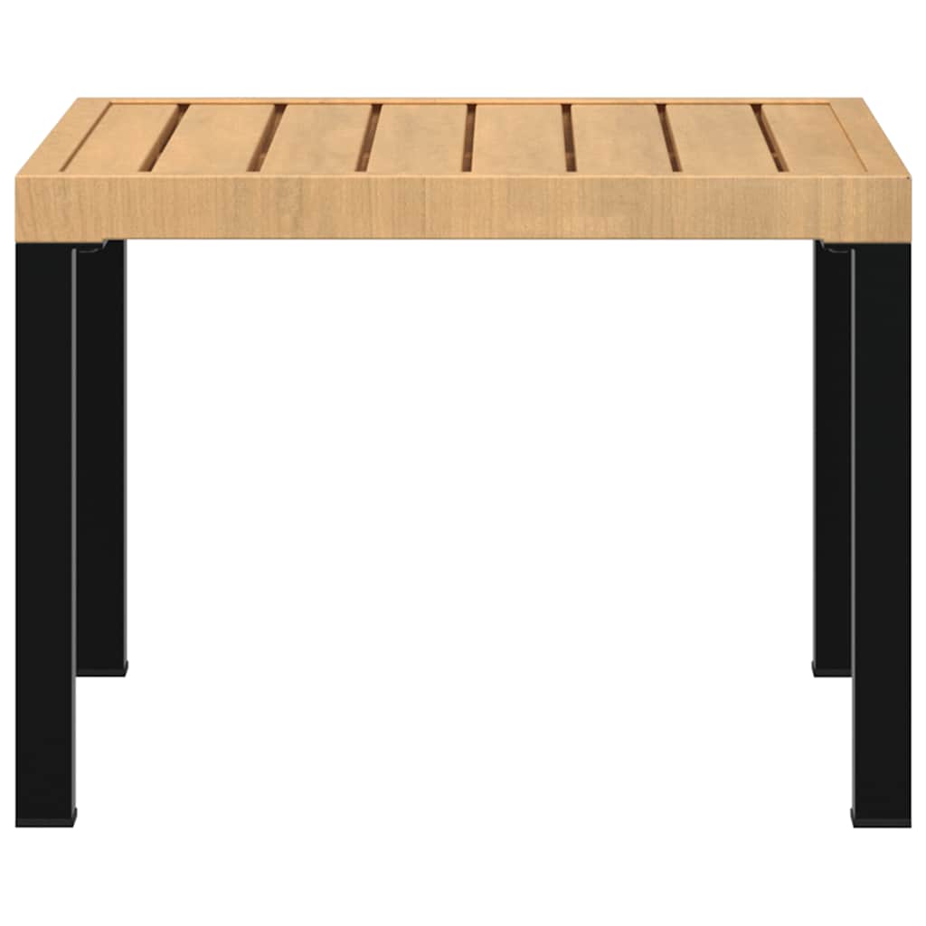 Vrtni stolić za kavu crni 55x55x39,5 cm čelik obložen prahom
