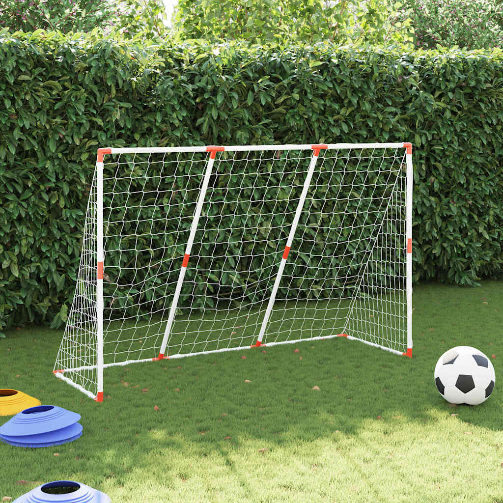 Dječji nogometni gol s loptama 2-u-1 bijeli 184 x 64 x 124 cm