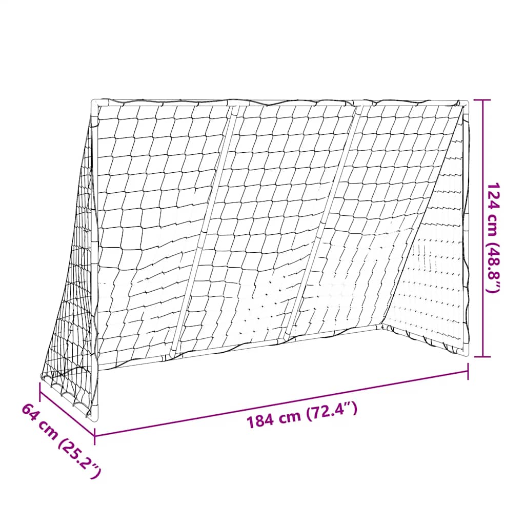 Dječji nogometni gol s loptama 2-u-1 bijeli 184 x 64 x 124 cm