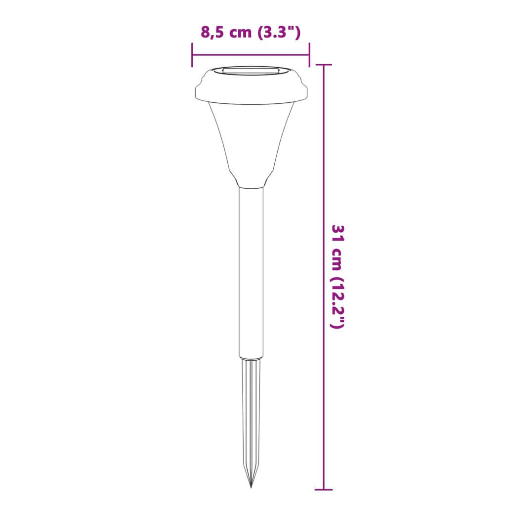 Solarna svjetla za staze sa šiljcima za tlo 12 kom bijela