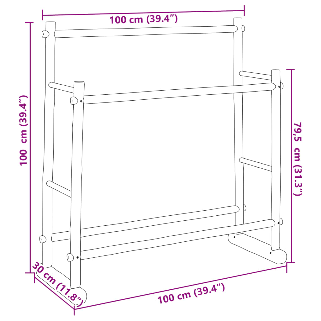 Stalak za odjeću 100 x 30 x 100 cm od bambusa