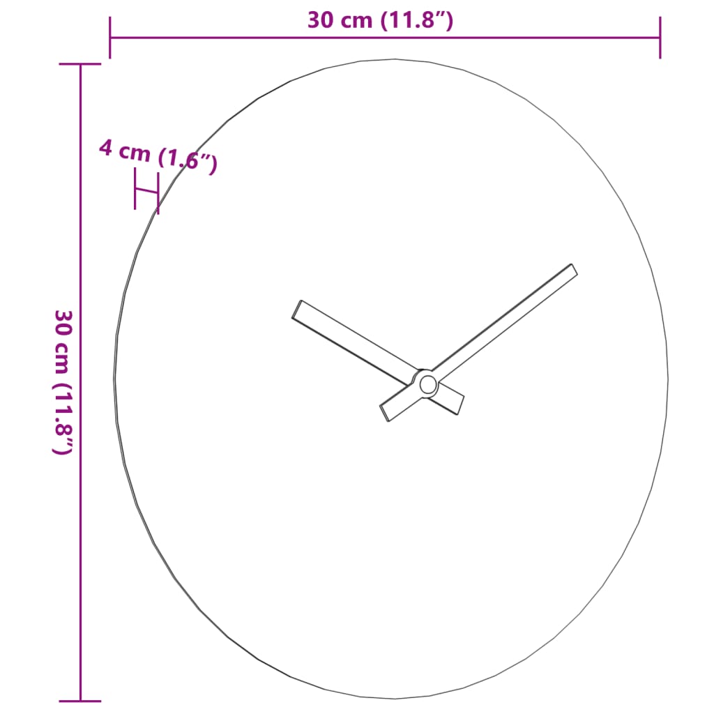 Zidni sat žuto-crni Ø 30 cm od konstruiranog drva