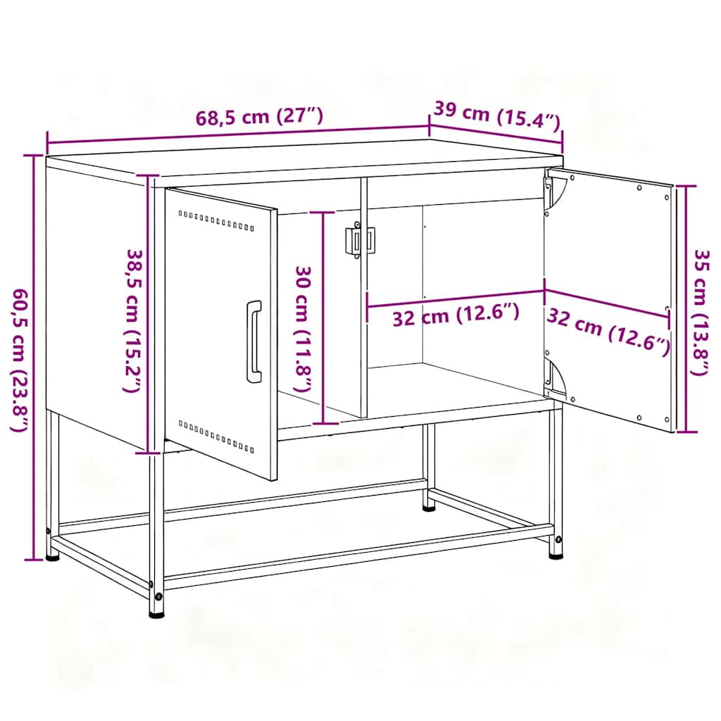 TV ormarić crni 68,5 x 39 x 60,5 cm bijeli