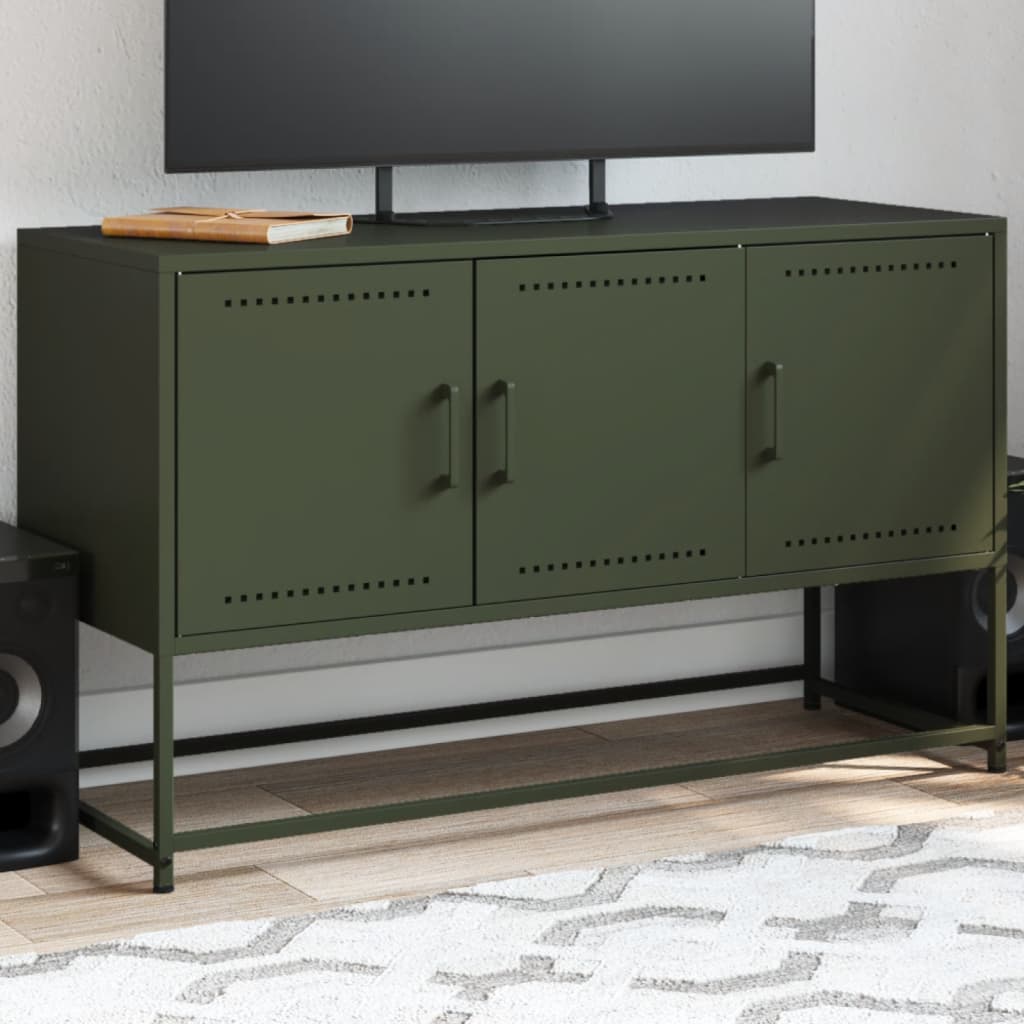 TV ormarić maslinastozeleni 100,5x39x60,5 cm čelični