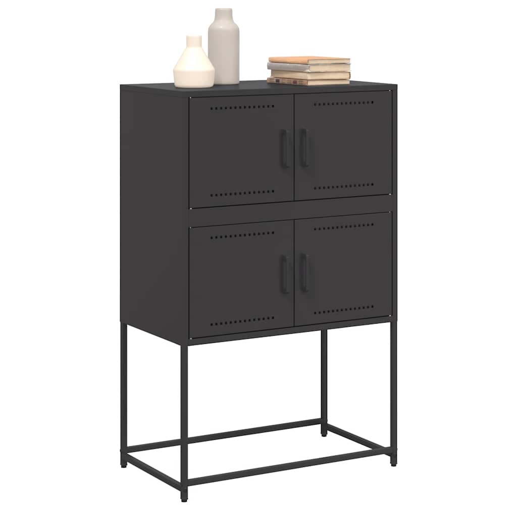 Komoda crna 68,5 x 38,5 x 107 cm čelična